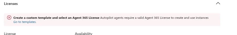 The policy template asking for an Agent 365 license that didn't exist yet