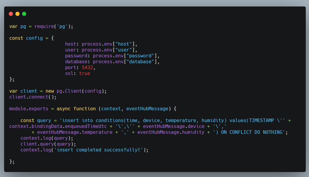 Improving an Azure Function that writes IoT Hub data to&nbsp;TimescaleDB