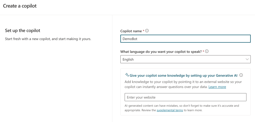Super fast bot creation with Copilot Studio and the Azure OpenAI ...